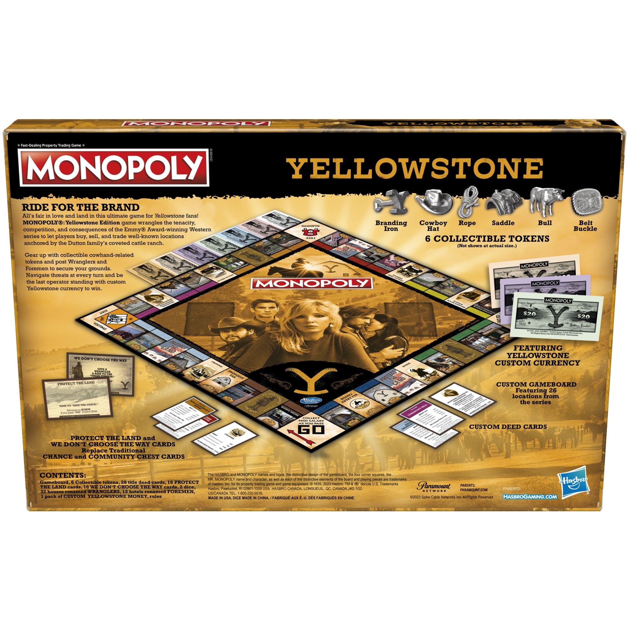 Monopoly: Yellowstone Edition Board Game, Monopoly Game Inspired by the show, Yellowstone, Ages 16+