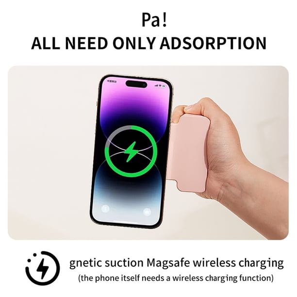 Teléfono magnético Selfie Grip Power Bank Charge para Huawei iPhone 14 Pro (rosa) Likrtyny Para estrenar