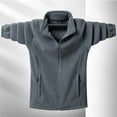 thumbnail image 2 of Men's Autumn Winter Polar Fashion Stand Collar Loose Large Size Jacket Jacket Top, 2 of 2
