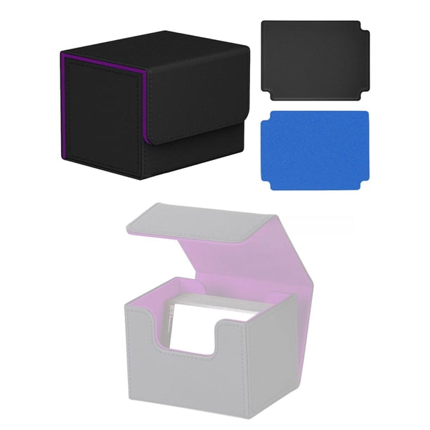 Caja de baraja de cartas, caja de naipes, tarjeta de recolección Premium, exhibición de juguetes, tarjetas con mangas Negro Púrpura