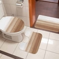 thumbnail image 4 of Brown White Ombre Bath Mat 3 Piece Bathroom Rug Set, Vintage Farmhouse Abstract Striped Non Slip Bath Rug Contour Mat and Toilet Lid Cover, Absorbent Shower Mats Soft Bath Rugs and Mats Sets, 4 of 8