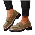 thumbnail image 5 of YLYL Women's Penny Loafers Lug Sole Chunky Heels Comfortable Casual Slip on Office Business Dress Shoes, 5 of 9