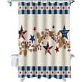 thumbnail image 5 of Fourth of July Stars Shower Curtain, Buffalo Plaid Blue Shower Curtain Set with Hooks, Spring Summer Waterproof Fabric Shower Curtains for Bathroom Decor, 36x72 Inch Bath Curtain, 5 of 6