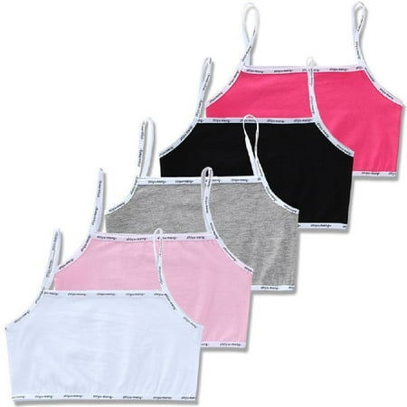 

TONKBEEY 5pcs/lot Girls Bra 8-16 Years Cotton Teens Teenage Underwear Summer Kids Vest