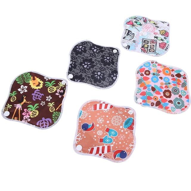 Almohadilla menstrual reutilizable, comprresas sanitarias lavables de fibra de carbón de bambú para mujeres, antibacterias, suaves y absorbentes