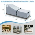 thumbnail image 7 of Patio Chaise Lounge Cover with Handles (84L x 32W x 32H) inch, 7 of 7