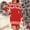 Red, variant on KANG Festive Knit-Style Bodycon Dress | Women's Long Sleeve Christmas Print Bandage Dress for Holiday PartiesBlackL