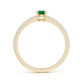 thumbnail image 2 of Angara Natural 0.24 Ct. Emerald with Diamond Classic Ring in 14K Yellow Gold for Women (Ring Size: 3), 2 of 8