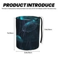 thumbnail image 3 of Wukai Ice blue light spot jellyfish Print Car Trash Can - Easy to Clean Hanging Garbage Bin - Removable Liner - Leak-Car Garbage Can - Waterproof Trash Can for Car and SUV, 3 of 7