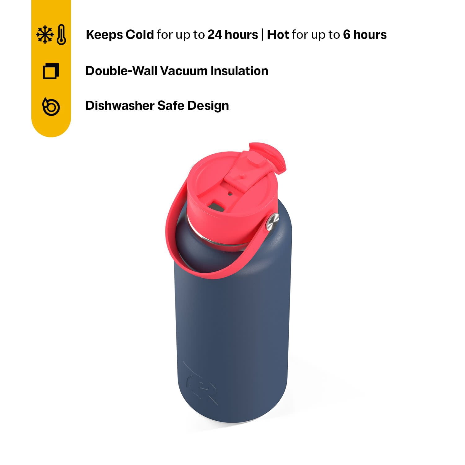 RTIC 32 oz Ceramic Lined Insulated Outback Water Bottle, Leak Resistant, Patriot