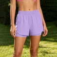 thumbnail image 2 of PWPSG Womens 2-in-1 Athletic Shorts, Built-in Liner with Relaxed Outer Layer, Breathable Fabric for Gym Jogging Activities Purple M, 2 of 7