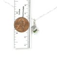 thumbnail image 3 of May Lily of the Valley Flower Necklace w/Birthstone Emerald Green Colored Crystal - Handcrafted Sterling Silver Made in USA (20 inch chain length), 3 of 5