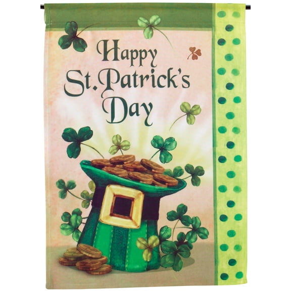 Happy St. Patrick’s Day Garden Flag, Mini Banner 15” High x 11” Wide