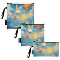 thumbnail image 2 of Haosy 3 Pack Reusable Ziploc Bags BPA Free Healthy Food Storage Bag Leakproof Sandwich Snack Freezer Bags Cute Rabbits Flying, 2 of 7