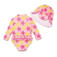 thumbnail image 2 of BONVERANO Baby Girls Swimsuit UPF 50+ Sun Protection, Long Sleeve Zipper One Piece Swimwear, Ruffle Toddler Bathing Suit（Starfish 9-12months）, 2 of 8