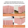 thumbnail image 6 of Orange Red Checkered Wrap Around Bed Skirts for King Bed 18" Drop, Bed Skirt with Adjustable Elastic Belt Dust Ruffle Bed Valance for Bedroom Hotel Luxury Farmhouse Buffalo Plaid Bed Frame Cover, 6 of 7