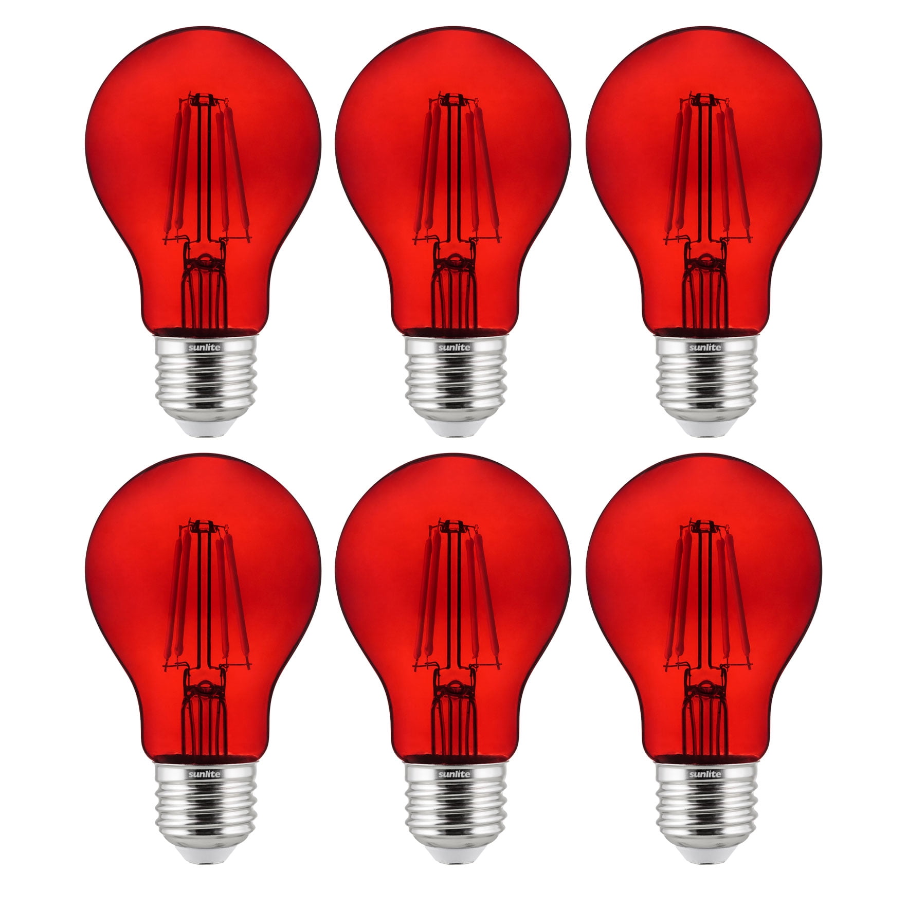 Diodesy- Pack of 6 A19/LED/FS/4.5W/TR/6PK A19 LED Red Light Bulbs, 4.5W (60 Watt EQ), E26 Medium Base, Colored Light Bulbs for Party Decoration, Porch, Holiday Lighting, Christmas Light, UL Listed