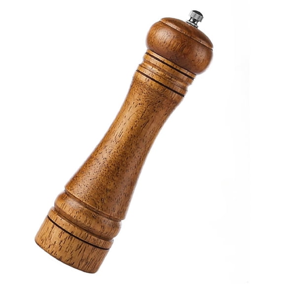 Pepper Grinder Salt Grinder Wooden Pepper Mill Grinder w/Adjustable Coarse, 8 inch Tall Wood Refillable Manual Pepper Grinder Mill Peppermill for Black Peppercorn