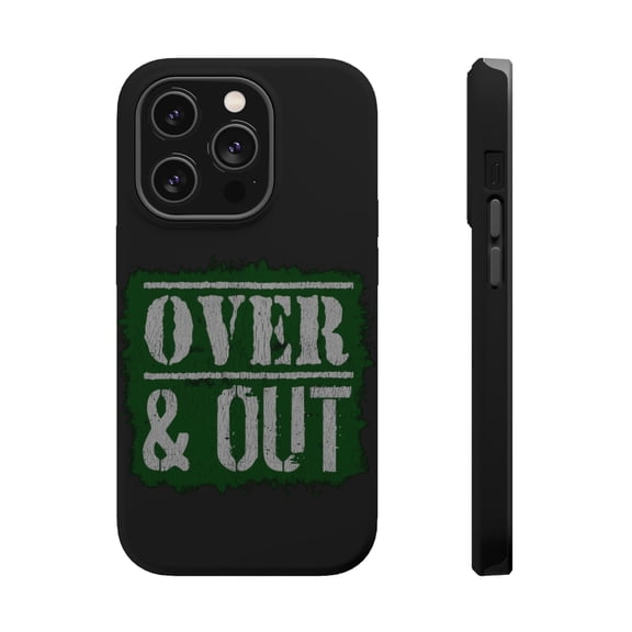 DistinctInk Tough Case for Apple iPhone 15 PRO (6.1" Screen), Compatible with MagSafe Charging - Over And Out