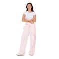 thumbnail image 2 of Forever 21 Women's Light Pink Low-Rise Sweatpant, Wide-Leg with Lace & Stripe Trim,XL, 2 of 6