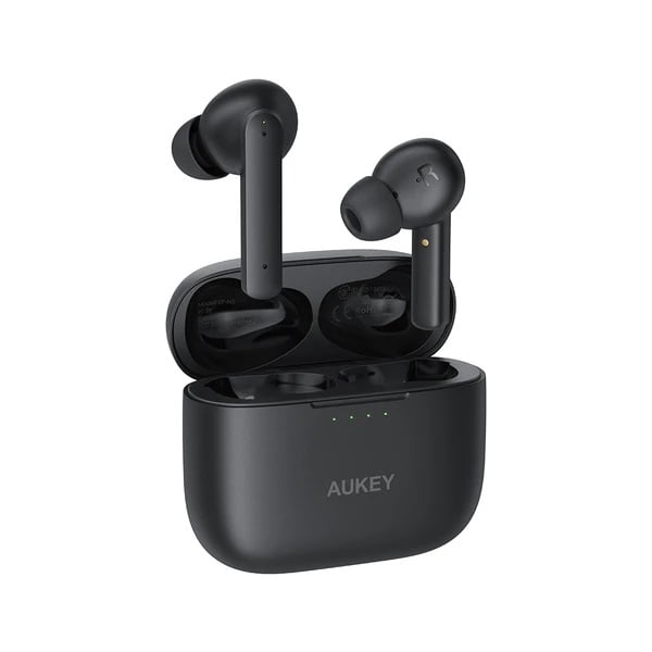 AUKEY Hybrid Active Noise Cancelation Wireless Earbuds Waterproof Black  Headphones