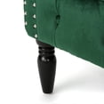 thumbnail image 2 of Causeuse à Accoudoirs Roulés en Velours Émeraude Style Chesterfield, 2 of 8