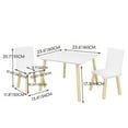 thumbnail image 5 of Kids Table and 2 Chairs Set for Ages 1+, 3-Piece Solid Wood Toddler Activity Play Table Set, Easy Assembly Childrens Furniture for Home, Playroom, Classroom (White), 5 of 6