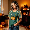 thumbnail image 5 of Evdexr Halloween Shirts Womens Short Sleeve V Neck Tees 2026 Pumpkin Jack O Lanterns Ghost Graphic Blouses Loose Fit Breathable Holiday Casual Tops 2XL, 5 of 5
