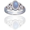 thumbnail image 4 of Sterling Silver Celtic Knot and Genuine Rainbow Moonstone Ring, 4 of 5