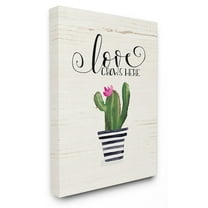 The Stupell Home Decor Collection Love Grows Here Cactus Wall Art