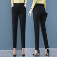thumbnail image 4 of Pantalones de trabajo profesionales de 9 puntos para mujer, ropa formal de primavera y otoño, pantalones occidentales de cintura alta, rectos, cilíndricos, adelgazantes y de pie pequeño, 4 of 4