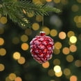 thumbnail image 2 of Northlight Frosted Pine Cone Glass Christmas Ornament - 3.25" - Red, 2 of 4