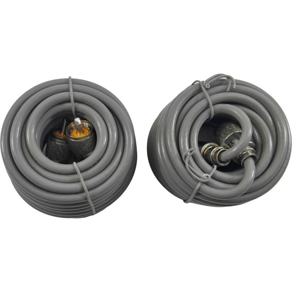 Lot of 2 Astatic 46471180 CB Radio 18 Foot RG8X Antenna Coaxial Cable w/ PL259s