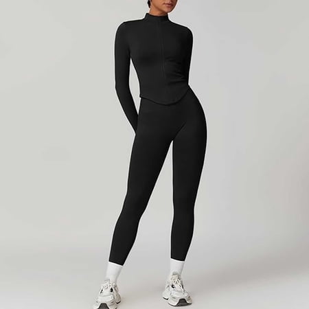 Women 2 Piece Seamless Ribbed Workout Sets With Zip Up Jacket High Waisted Gym Yoga Leggings Fleabag Jumpsuit Work Pantsuit Summer Pantsuit plus Size Pant Suits Womens Winter Apparel Womens Suits Women 2 Piece Seamless Ribbed Workout Sets With Zip Up Jacket High Waisted Gym Yoga Leggings Fleabag Jumpsuit Work Pantsuit Summer Pantsuit plus Size Pant Suits Womens Winter Apparel Womens Suits