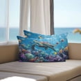 thumbnail image 5 of Waterproof Throw Pillow Covers Set of 2, 20x12 Inch Coastal Blue Turtle Decorative Pillowcases Outdoor Pillow Slip Cushion Covers Set for Couch Tent Tropical Ocean Animal Coral Fish, 5 of 7