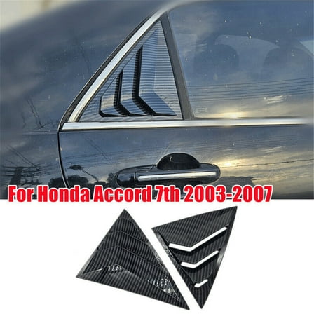 Furulu 2pcs Rear Window Louvers Cover Carbon Fiber Look For Honda Accord 7th 2003-2007