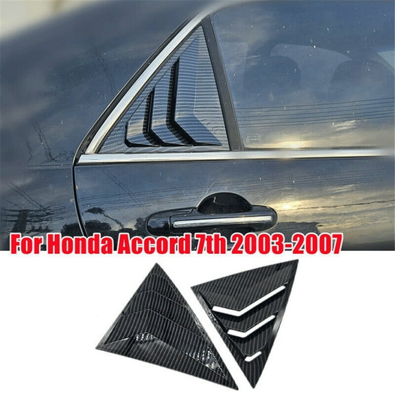 Furulu 2pcs Rear Window Louvers Cover Carbon Fiber Look For Honda Accord 7th 2003-2007