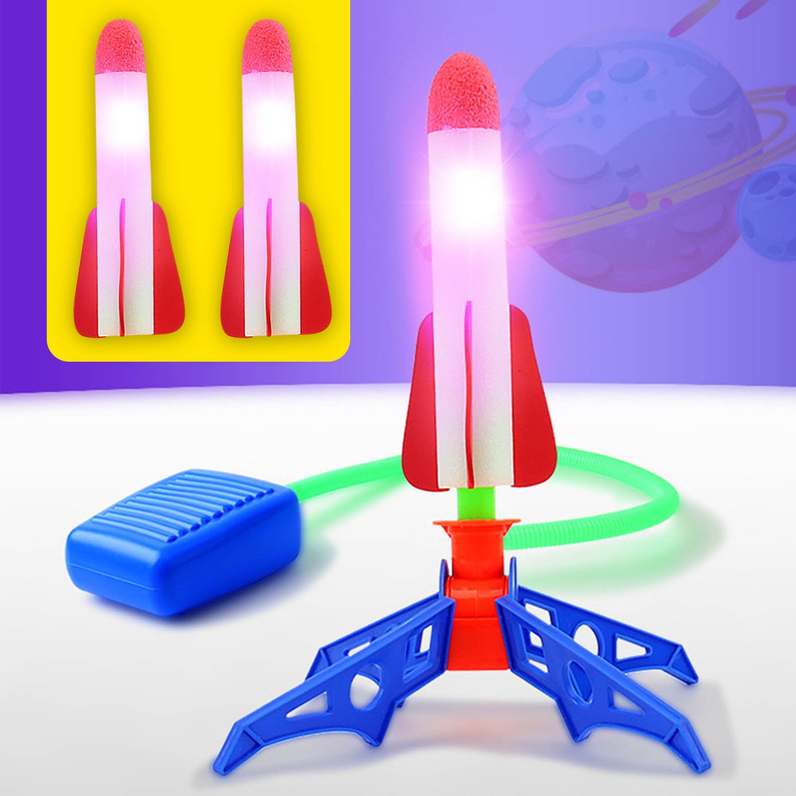Cameland Children Step On Small Rocket Toy Rocket Launchers For Kids Outdoor Toys For Kids Outdoor Rocket Toys White