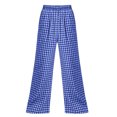 thumbnail image 6 of Karymi Linen&nbsp;Pants&nbsp;Women Elastic High Waist Plaid Wide Leg Pants, Casual Checkered Trousers with Side Pockets, Lightweight Palazzo Pants Womens Shorts, 6 of 7