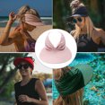 thumbnail image 3 of Chapeau pour Femmes Été Chapeau de Soleil Extérieur Chapeau pour Femmes Été Filles Plage Visière de Soleil Visière de Soleil Chapeau Femmes Casquette Dames Queue de Cheval Chapeau Ajustable, Rose, 3 of 7