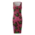 thumbnail image 3 of Casual Dresses For Womens Casual Sexy Butterfly Print Round Neck Strappy Sleeveless Print Casual Bodycon Lady Dress Daily-Wear, 3 of 3