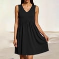 thumbnail image 5 of SOOMLON Short Dresses for Women Plus Size Sleeveless V Neck Sundress A Line Tank Dresses with Pockets Summer Outdoor Dress, 5 of 7
