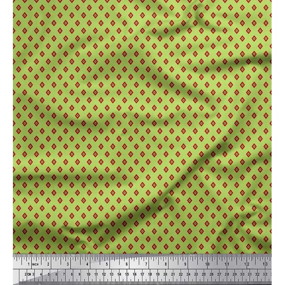 Soimoi Cotton Voile Fabric Diamond Shirting Print Sewing Fabric Yard 42 Inch Wide