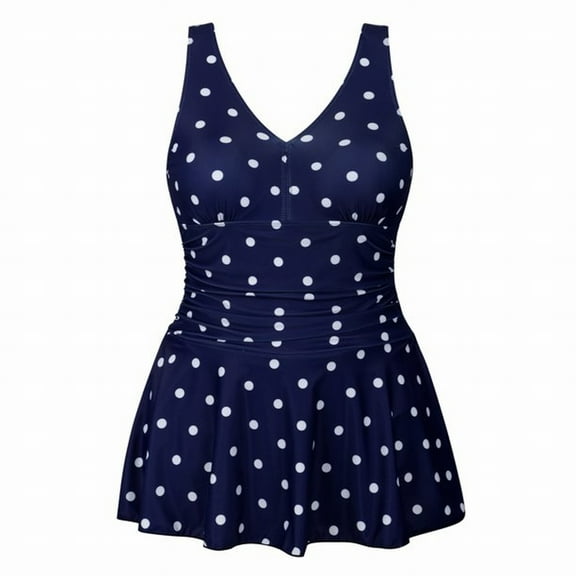 Clearance!NMMUED Plus Size Swim Dress, Plus Size Swimsuit for Women, One Piece Swimsuit Women, Padded Swimsuits for Women, Tummy Control Swimsuits for Women, Blue L