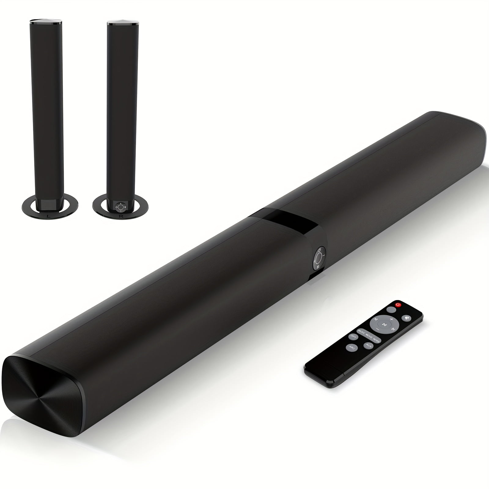 Sound Bar for TV, Smart TV Soundbar Wireless Speaker, Wired & Wireless Sound Bar, Separable Soundbars with ARC/Optical/AUX Connection 32 Inch, Infrared Remote Control