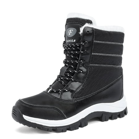 

Winter Snow Boots for Women Comfort Furry Lined Waterproof Insulated Outdoor Ankle Boots Mid Calf Booties for Ladies