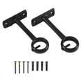 thumbnail image 4 of Ceiling Mounted Curtain Rod Brackets, Heavy Duty Ceiling Bracket for 1 Inch Curtain Rod Holder(Set of 2, Black), 4 of 6