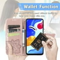 thumbnail image 6 of for Xiaomi Redmi Note 11 4G Wallet Case, 3D Butterfly Flower PU Leather with Credit Card Slots Holder Folio Phone Cover for Mi Redmi Note 11 4G/Redmi Note 11S Rhinestone Rose Gold, 6 of 9