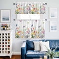 thumbnail image 2 of Wildflowers Kitchen Curtains Sets for Windows 24 Inch Length, Spring Country Tulip Butterfly Floral Leaf Rod Pocket Window Treatments Tier Curtains and Valances Set for Bedroom/Bathroom, 2 of 8