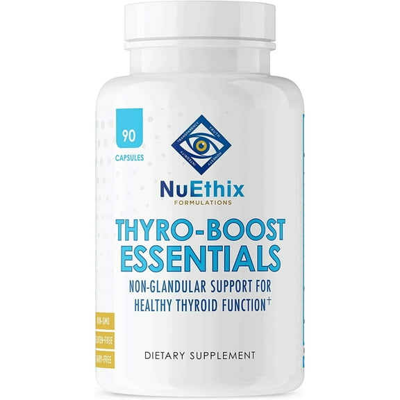 NuEthix Thyro-Boost Essentials, Non-Glandular Support with Optimal Thyroid Function, 90 Capsules